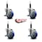 Service Caster 3.5'' Blue Poly Swivel 3/4'' Expanding Stem Caster Set with Brake, 4PK SCC-EX20S3514-PPUB-BLUE-TLB-34-4 - alternate 4